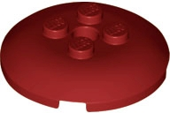 Brick, Round 4 x 4 x 2/3 Dome Top with Hole, 65138 Dark Red U