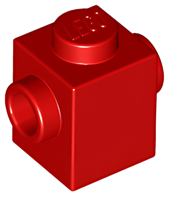 Деталь LEGO Brick, Modified 1 x 1 with Studs on 2 Sides, Opposite 47905 Red N
