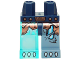 Hips and 1 Sand Blue Left Leg, 1 Trans-Light Blue Right Leg with Copper Armor, Glowing Bones and White Claws Pattern, 970d26pb01  