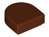 Tile, Round 1 x 1 Half Circle Extended, 24246 Reddish Brown N