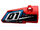 Technic, Panel Fairing # 4 Small Smooth Long, Side B with '01', Fuel Hole and White Stripe on Black Background Pattern (Sticker) - Set 42073, 64391pb051  