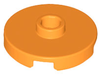 Tile, Round 2 x 2 with Open Stud, 18674 Orange N