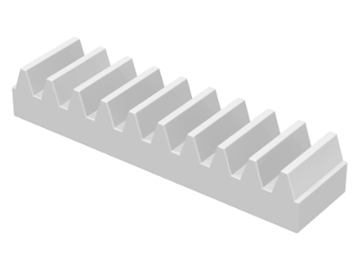 Technic, Gear Rack 1 x 4, 3743 White N