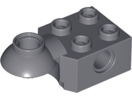 Technic, Brick Modified 2 x 2 with Pin Hole and Rotation Joint Ball Half Horizontal, 48170 Dark Bluish Gray U