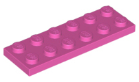 Plate 2 x 6, 3795 Dark Pink U