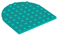 Plate, Round 8 x 8 Rounded End, 41948 Dark Turquoise N