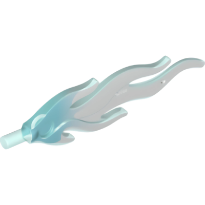 Деталь LEGO Wave Rounded Straight Large with Bar End (Flame) 85959 (28577) Trans-Light Blue U