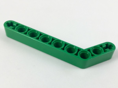 Technic, Liftarm, Modified Bent Thick 1 x 9 (7 - 3), 32271 Green N