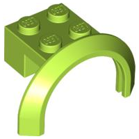Vehicle, Mudguard 4 x 2 1/2 x 1 2/3 with Arch Round, 50745 Lime U