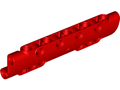 Деталь LEGO Technic, Panel Curved 11 x 3 with 10 Pin Holes through Panel Surface 11954 Red N