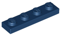 Plate 1 x 4, 3710 Dark Blue N