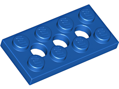 Деталь LEGO Technic, Plate 2 x 4 with 3 Holes 3709b Blue U