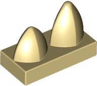 Tile, Modified 1 x 2 with 2 Teeth Vertical, 15209 Tan U