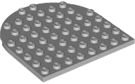 Plate, Round 8 x 8 Rounded End, 41948 Light Bluish Gray N