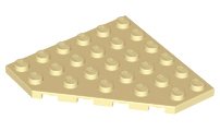Wedge, Plate 6 x 6 Cut Corner, 6106 Tan U