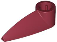 Bionicle 1 x 3 Tooth with Axle Hole (Bohrok Eye), x346 Dark Red U
