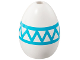 Egg with Small Pin Hole with Medium Azure Lines and Zigzag Pattern, 24946pb01