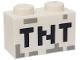 Brick 1 x 2 with Black 'TNT' Pixelated Pattern, 3004pb122