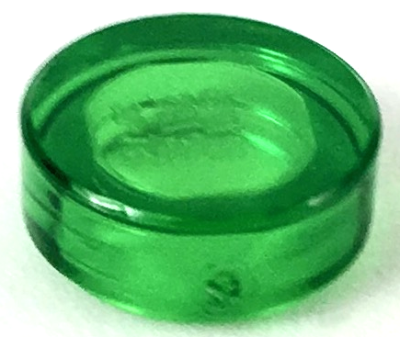Tile, Round 1 x 1, 98138 Trans-Green N