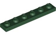 Plate 1 x 6, 3666 Dark Green N