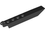 Hinge Plate 1 x 8 with Angled Side Extensions, Squared Plate Underside, 14137 Black U