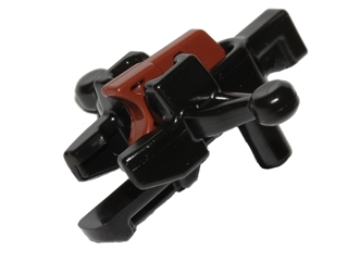 Minifigure, Weapon Crossbow with Mini Blaster / Shooter with Reddish Brown Trigger (20105 / 15392), 20105c02 Black U