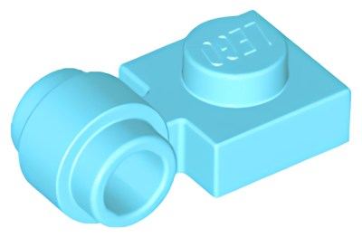 Деталь LEGO Plate, Modified 1 x 1 with Light Attachment - Thick Ring 4081b (41632) Medium Azure U