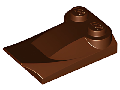 Деталь LEGO Lego Slope, Curved 3 x 2 x 2/3 with Two Studs, Wing End 47456 Reddish Brown U