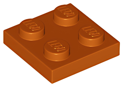 Деталь LEGO Plate 2 x 2 3022 (94148) Dark Orange U