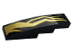 Slope, Curved 4 x 1 with Gold Lightning Energy Pattern Model Left Side (Sticker) - Set 70666, 61678pb132L  