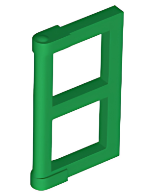 Деталь LEGO Панель для окна Lego Pane for Window 1 x 2 x 3 with Thick Corner Tabs 60608 (28961, 69795) Green N