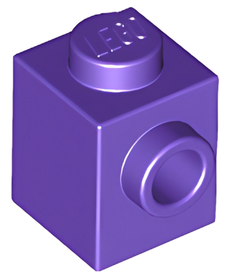 Деталь LEGO Brick, Modified 1 x 1 with Stud on Side 87087 Dark Purple U