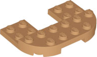 Plate, Round 4 x 6 x 2/3, Raised 2 x 6 and 2 x 2 Cutout, 89681 Medium Nougat N