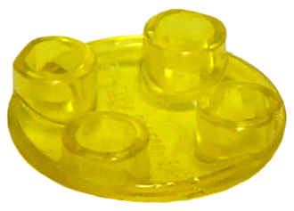 Plate, Round 2 x 2 with Rounded Bottom (Boat Stud), 2654 Trans-Yellow U