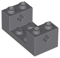 Technic, Brick 2 x 4 x 1 1/3 with Axle Holes and 2 x 2 Cutout, 67446 Dark Bluish Gray U