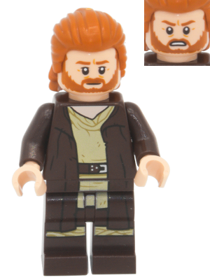 Минифигурка Lego Obi-Wan Kenobi - Dark Brown Robe, Dark Orange Mid-Length Hair with Ruffled Back sw1227