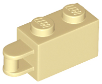 Brick, Modified 1 x 2 with Bar Handle on End - Bar Flush with Edge, 34816 Tan N