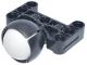 Technic, Steering Ball Joint Large Receptacle with H-Shape Perpendicular Thick Liftarm with White Wheel Ball, Hard Plastic 19mm D. (39370 / 52629), 39370c01  