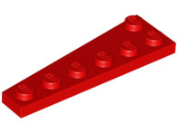 Wedge, Plate 6 x 2 Right, 78444 Red N