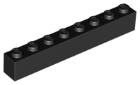 Brick 1 x 8, 3008 Black U