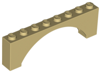 Arch 1 x 8 x 2 Raised, 16577 Tan U