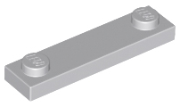 Plate, Modified 1 x 4 with 2 Studs without Groove, 92593 Light Bluish Gray N