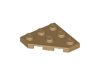 Wedge, Plate 3 x 3 Cut Corner, 2450 Dark Tan N