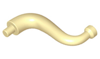 Elephant Tail / Trunk with Bar End - Short Curved Tip, 43892 Tan U
