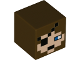 Minifigure, Head, Modified Cube with Pixelated Light Nougat Face, Blue Eye, and Black Eye Patch Pattern (Minecraft Pirate), 19729pb027  