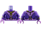 Torso Robe, Medium Lavender V Panel, Sash, Gold Bib Necklace and Clasp Ring Pattern / Dark Purple Arms with Armor and Bracelets Pattern / Medium Lavender Hands, 973pb5818c01  