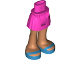 Mini Doll Hips and Skirt, Nougat Legs and Dark Azure Open Sandals Pattern - Thick Hinge, 92252c00pb027