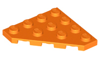 Wedge, Plate 4 x 4 Cut Corner, 30503 Orange U