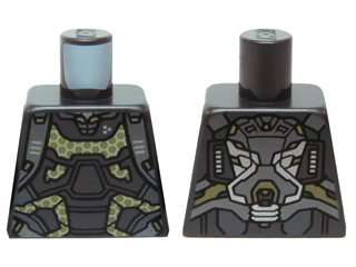 Torso Ant-Man Silver Armor and Yellow Honeycomb Pattern, 973pb2043 Pearl Dark Gray U