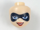 Mini Doll, Head Friends with Black Domino Mask, Bright Light Blue Eyes and Red Lips Pattern (Harley Quinn), 29399